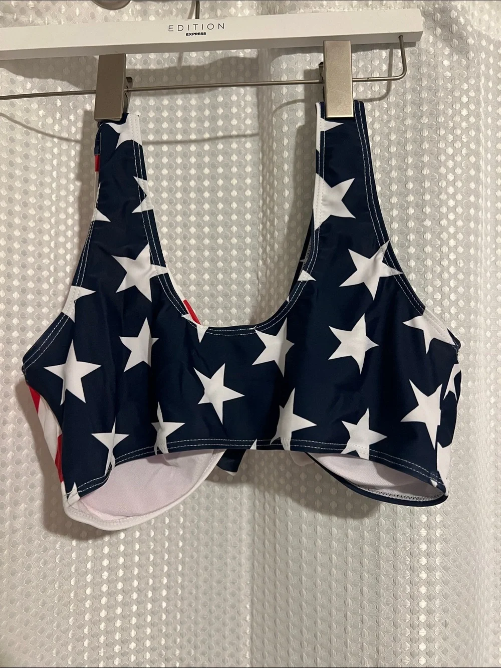 Patriotic Red & Blue Women's Bikini Top - Stars & Stripes
